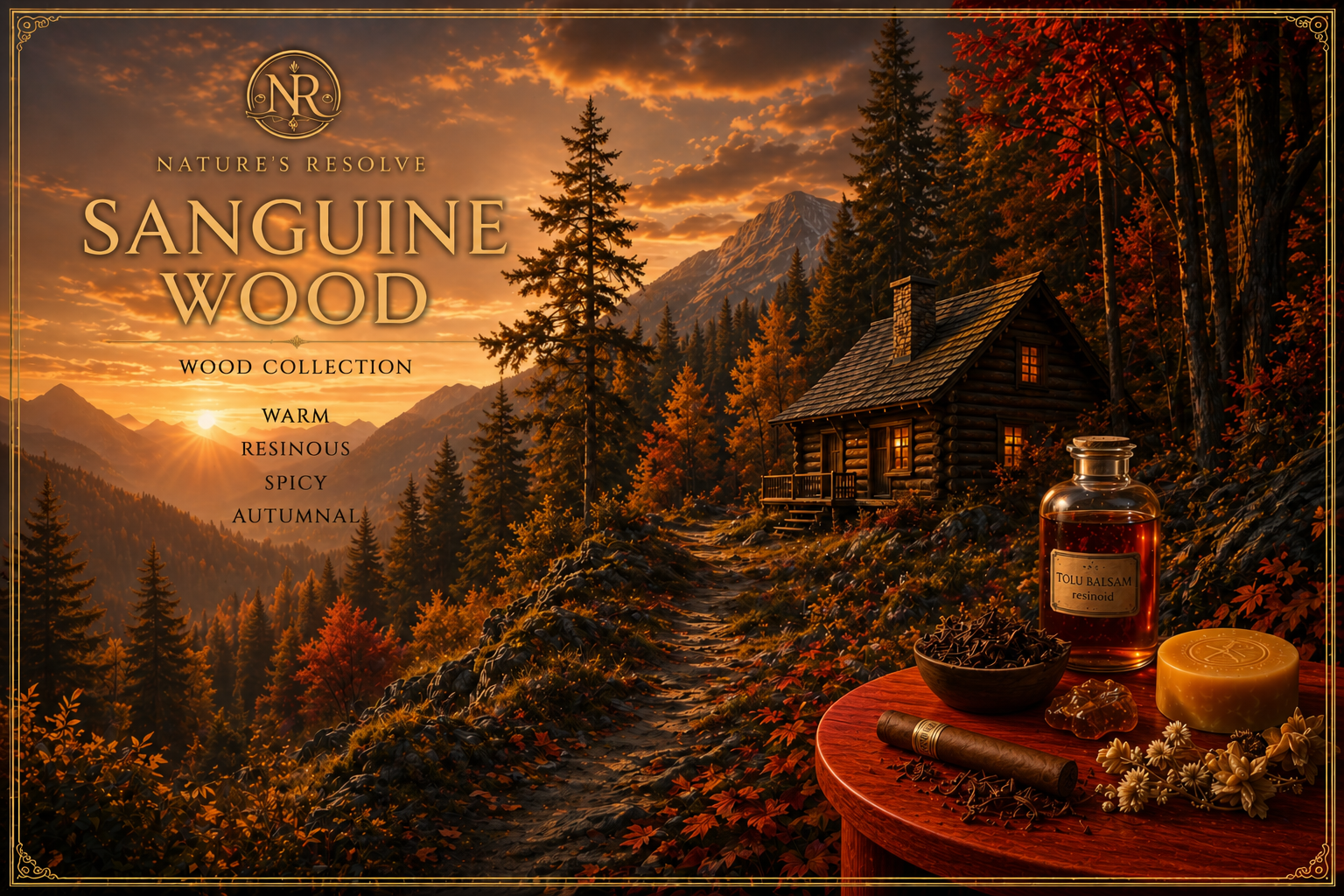 Sanguine Wood woodland motif